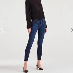 30  7 For All Mankind Midrise The Skinny Dark Wash